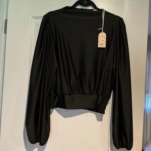 Versona-"GLG" Black Blouse-Size Medium
